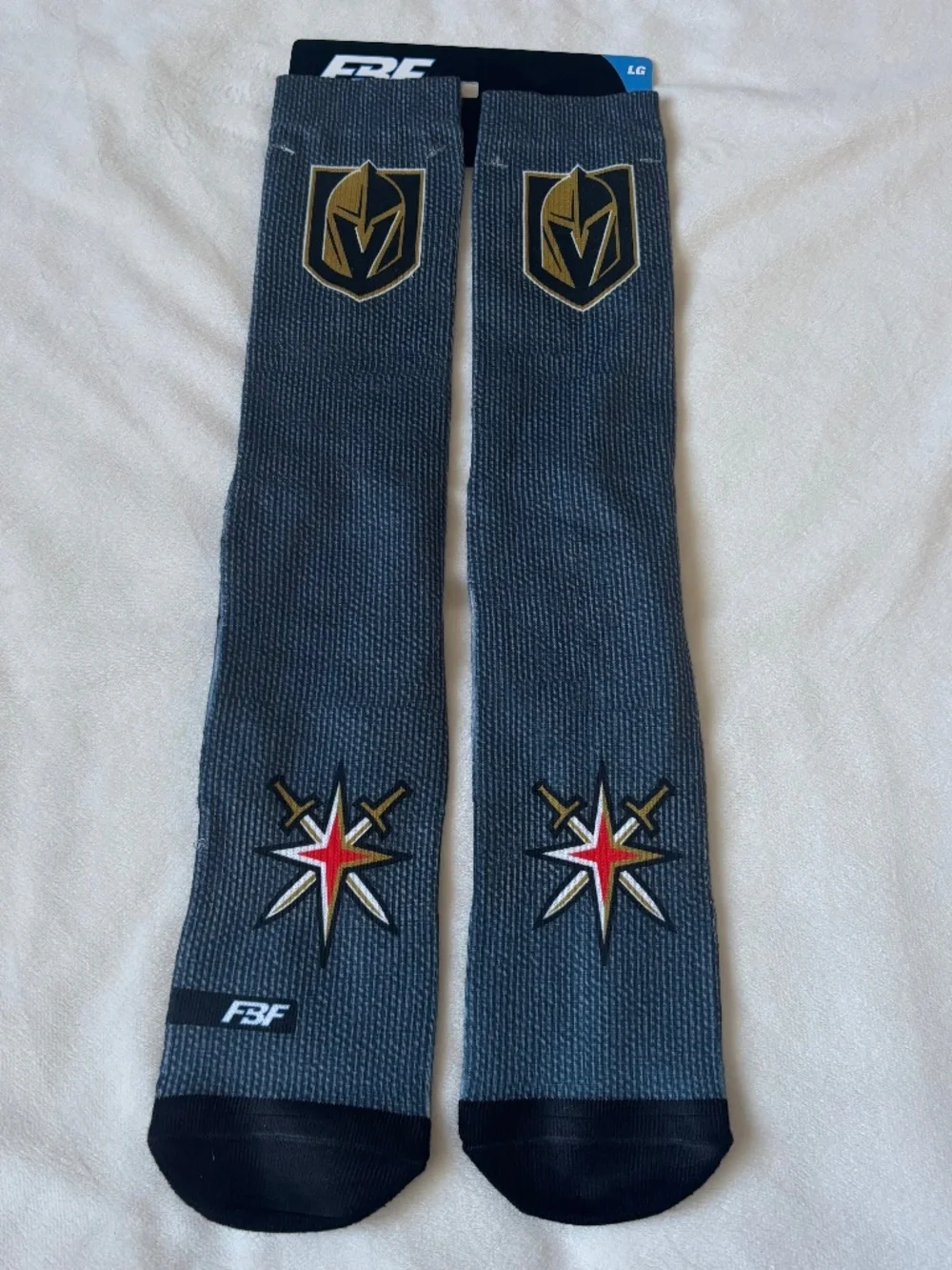 Vegas Golden Knights Socks VGK Hockey NHL FBF Originals Gray Men L 10-13 NWT